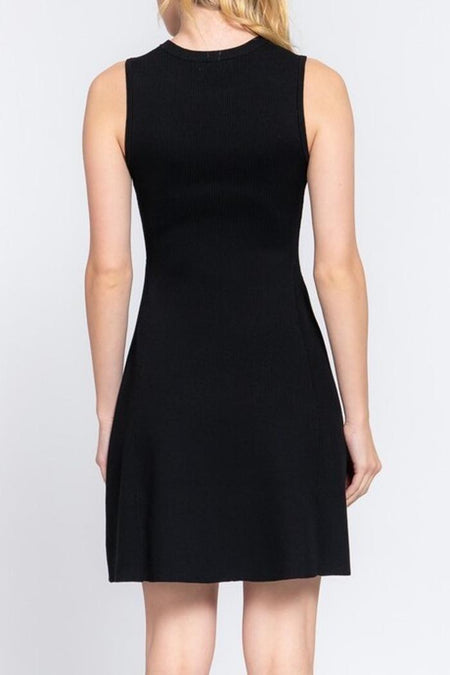 Solid A-Line Sweater Dress