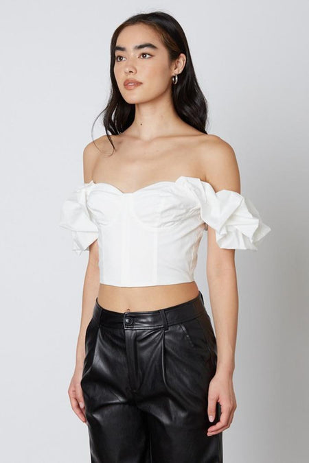 Cropped Off The Shoulder Corset Top