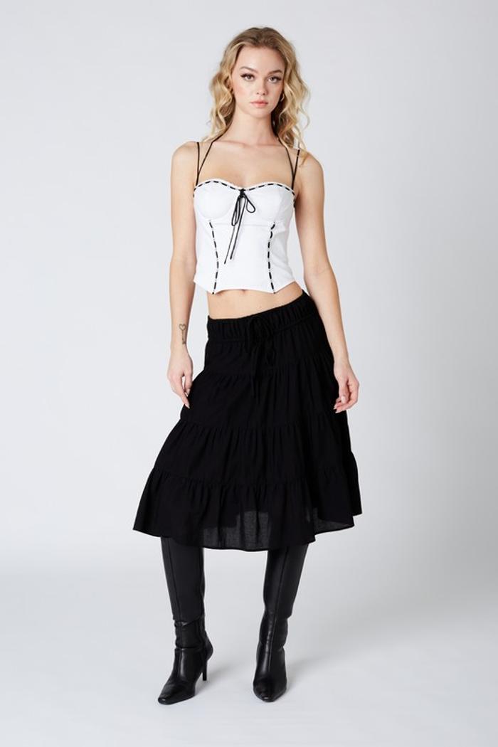 Midi Skirt With Front Ties
