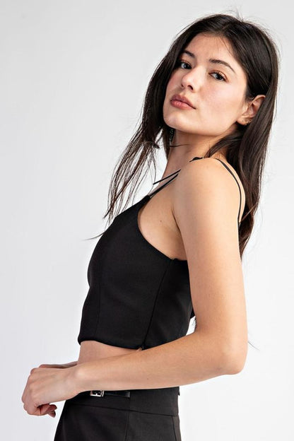 Coop Neck Woven Cami Top