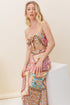 Paisley Print Strapless Crop Top