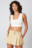 Pleated Mini Skirt With Belt