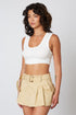 Pleated Mini Skirt With Belt