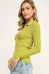 Ribbed Knit Polo Sweater