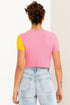Colorblock Cropped Cardigan