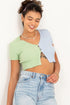 Colorblock Cropped Cardigan