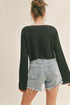 Knit Cropped Button Up Top