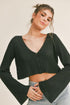 Knit Cropped Button Up Top