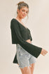 Knit Cropped Button Up Top