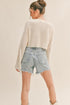 Knit Cropped Button Up Top
