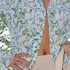 Open front Rose Print Top