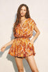 Cinched Shoulder Printed Romper