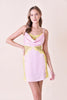 Satin Lace Cowl Neck Dress